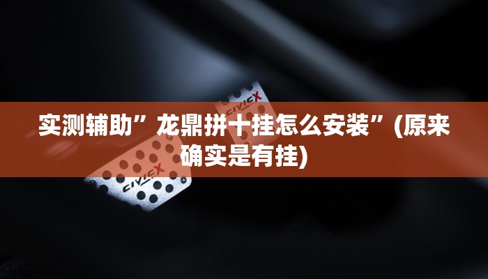 实测辅助”龙鼎拼十挂怎么安装”(原来确实是有挂)