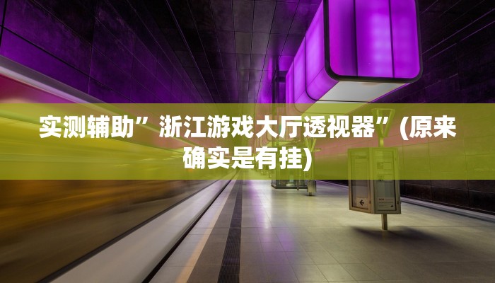 实测辅助”浙江游戏大厅透视器”(原来确实是有挂)