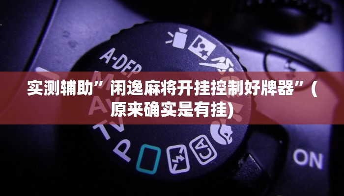 实测辅助”闲逸麻将开挂控制好牌器”(原来确实是有挂)