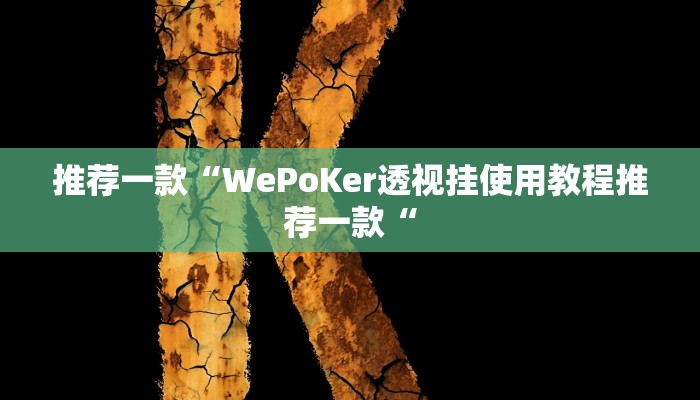 推荐一款“WePoKer透视挂使用教程推荐一款“