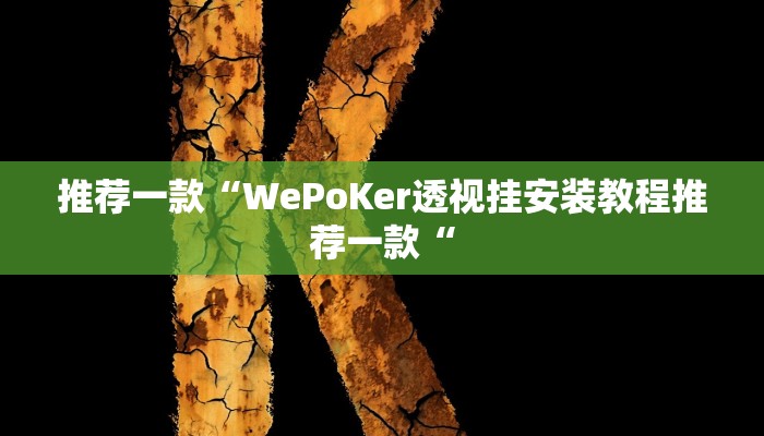 推荐一款“WePoKer透视挂安装教程推荐一款“
