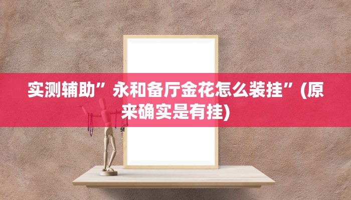 实测辅助”永和备厅金花怎么装挂”(原来确实是有挂)