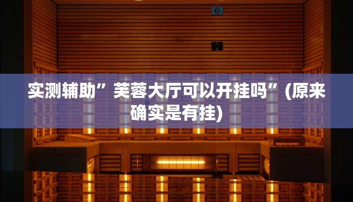 实测辅助”芙蓉大厅可以开挂吗”(原来确实是有挂)