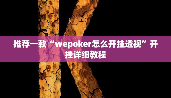 推荐一款“wepoker怎么开挂透视”开挂详细教程