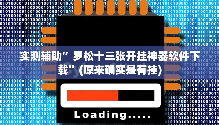 实测辅助”罗松十三张开挂神器软件下载”(原来确实是有挂)