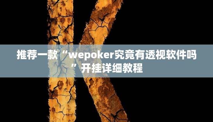 推荐一款“wepoker究竟有透视软件吗”开挂详细教程