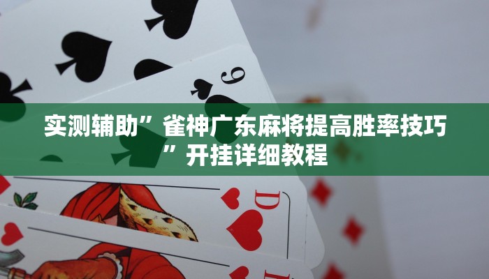 实测辅助”雀神广东麻将提高胜率技巧”开挂详细教程