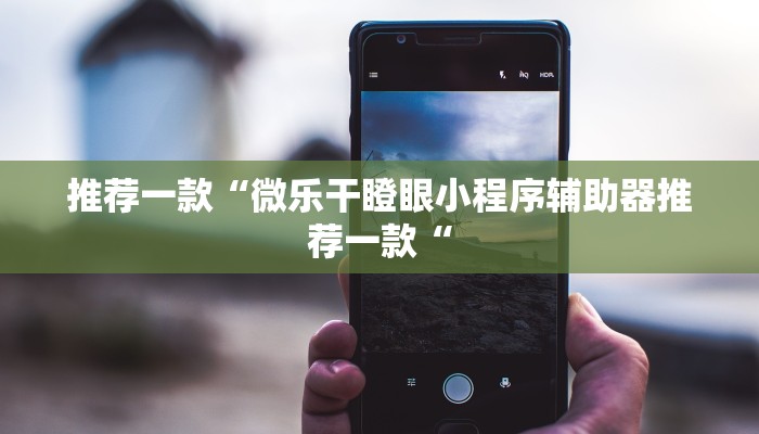 推荐一款“微乐干瞪眼小程序辅助器推荐一款“