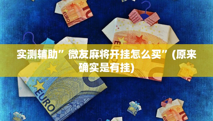 实测辅助”微友麻将开挂怎么买”(原来确实是有挂)