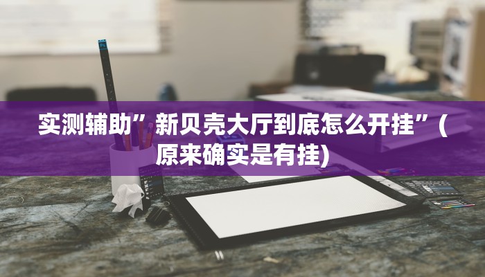 实测辅助”新贝壳大厅到底怎么开挂”(原来确实是有挂)