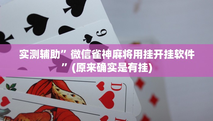 实测辅助”微信雀神麻将用挂开挂软件”(原来确实是有挂)