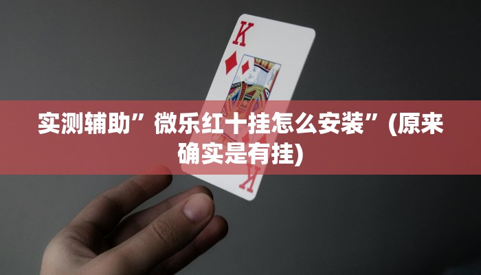 实测辅助”微乐红十挂怎么安装”(原来确实是有挂)