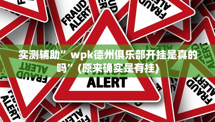 实测辅助”wpk德州俱乐部开挂是真的吗”(原来确实是有挂)