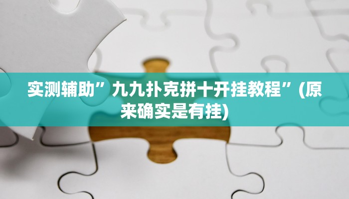 实测辅助“wepoker是不是有人用挂 “开挂详细教程