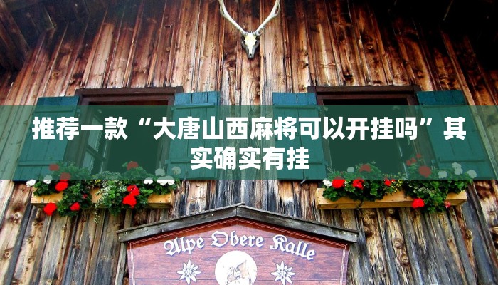 推荐一款“大唐山西麻将可以开挂吗”其实确实有挂