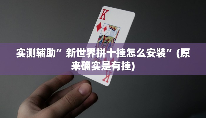 实测辅助”新世界拼十挂怎么安装”(原来确实是有挂)