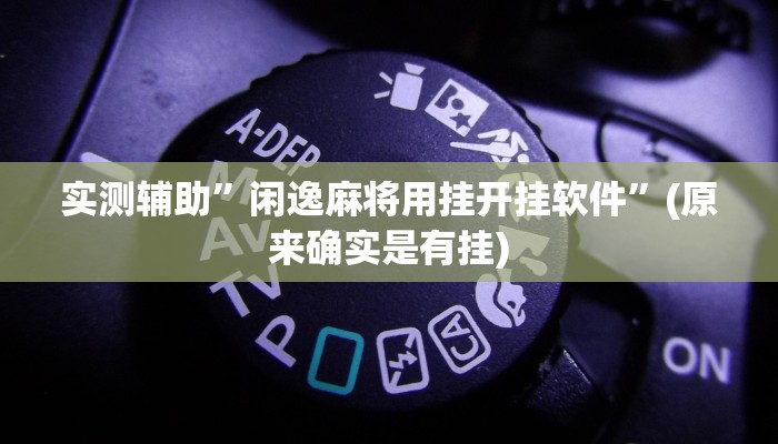 实测辅助”闲逸麻将用挂开挂软件”(原来确实是有挂)
