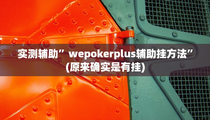 实测辅助”wepokerplus辅助挂方法”(原来确实是有挂)