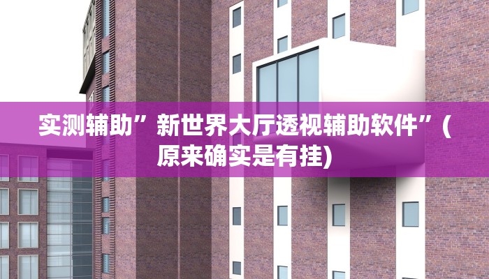 实测辅助”新世界大厅透视辅助软件”(原来确实是有挂)
