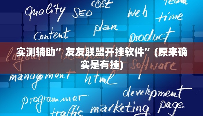 实测辅助”友友联盟开挂软件”(原来确实是有挂)