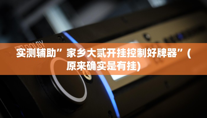 实测辅助”家乡大贰开挂控制好牌器”(原来确实是有挂)