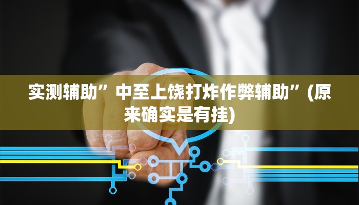实测辅助”中至上饶打炸作弊辅助”(原来确实是有挂)