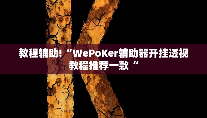 教程辅助!“WePoKer辅助器开挂透视教程推荐一款“