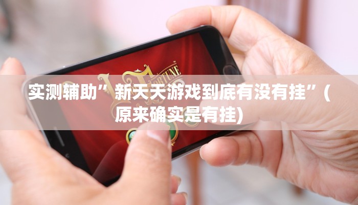实测辅助”新天天游戏到底有没有挂”(原来确实是有挂)