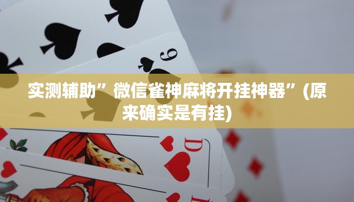 实测辅助”微信雀神麻将开挂神器”(原来确实是有挂)