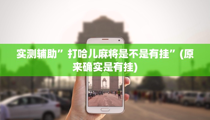 实测辅助”打哈儿麻将是不是有挂”(原来确实是有挂)