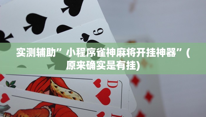 实测辅助”小程序雀神麻将开挂神器”(原来确实是有挂)