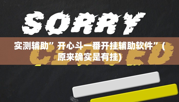 实测辅助”开心斗一番开挂辅助软件”(原来确实是有挂)