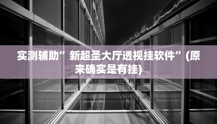实测辅助”新超圣大厅透视挂软件”(原来确实是有挂)