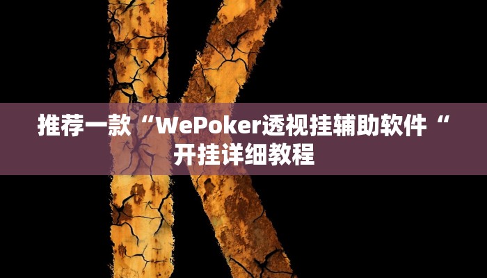 推荐一款“WePoker透视挂辅助软件“开挂详细教程