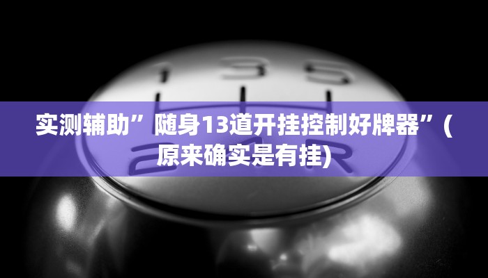 实测辅助”随身13道开挂控制好牌器”(原来确实是有挂)