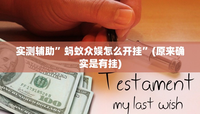 实测辅助”蚂蚁众娱怎么开挂”(原来确实是有挂)