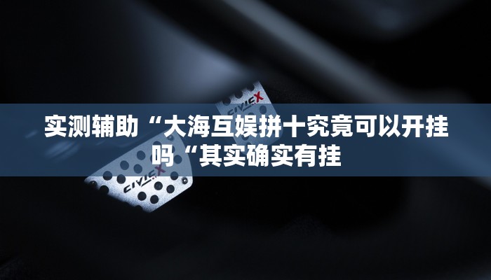 实测辅助“大海互娱拼十究竟可以开挂吗“其实确实有挂