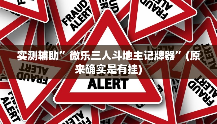 实测辅助”微乐三人斗地主记牌器”(原来确实是有挂)