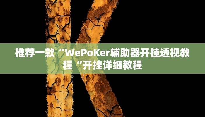 推荐一款“WePoKer辅助器开挂透视教程“开挂详细教程