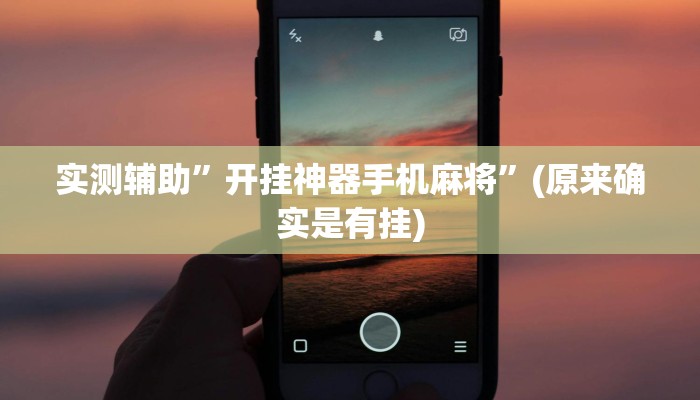 实测辅助”开挂神器手机麻将”(原来确实是有挂)