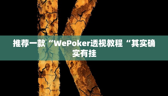 推荐一款“WePoker透视教程“其实确实有挂