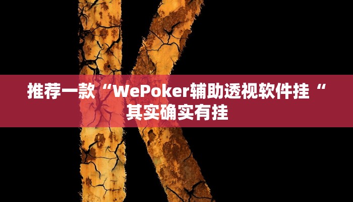 推荐一款“WePoker辅助透视软件挂“其实确实有挂