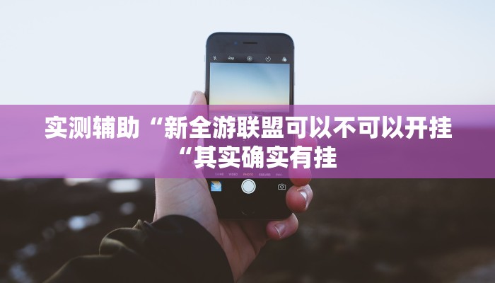 实测辅助“新全游联盟可以不可以开挂“其实确实有挂