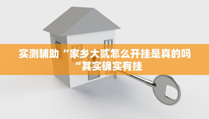 实测辅助“家乡大贰怎么开挂是真的吗“其实确实有挂