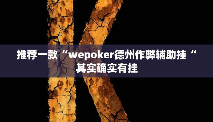 推荐一款“wepoker德州作弊辅助挂“其实确实有挂