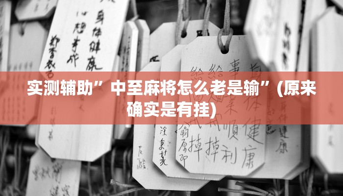 实测辅助”中至麻将怎么老是输”(原来确实是有挂)