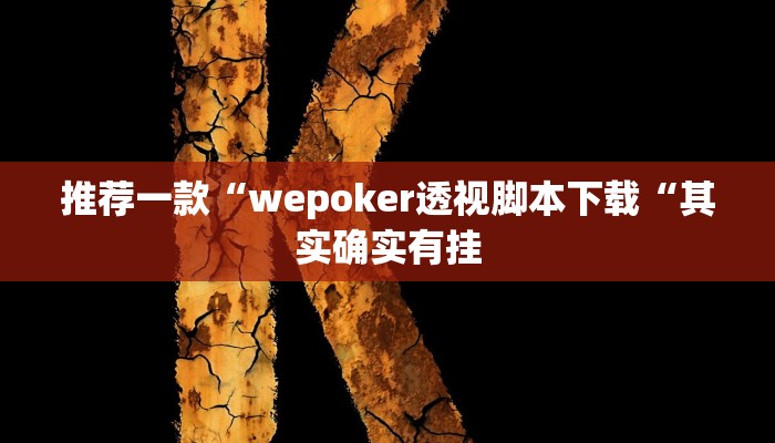 推荐一款“wepoker透视脚本下载“其实确实有挂