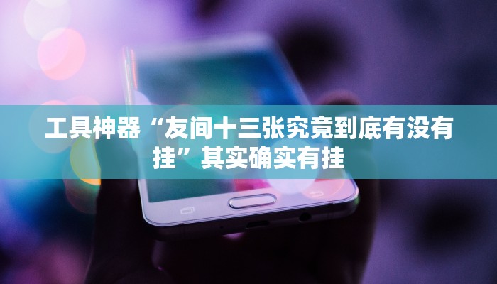 工具神器“友间十三张究竟到底有没有挂”其实确实有挂