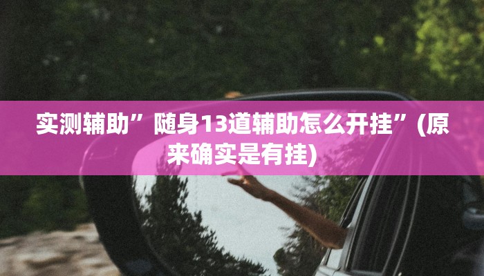 实测辅助”随身13道辅助怎么开挂”(原来确实是有挂)