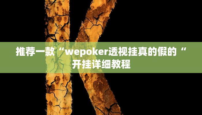推荐一款“wepoker透视挂真的假的“开挂详细教程